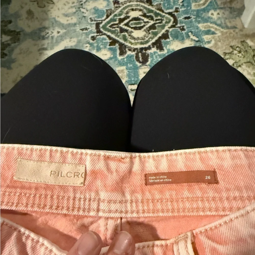 Pink Orange Pilcro and the Letterpress Anthropologie mom style jeans
